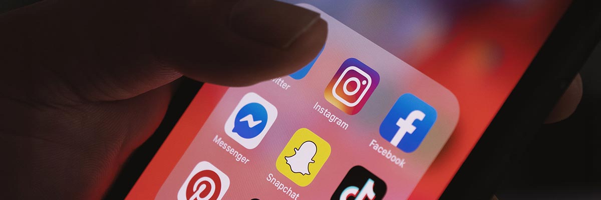 A mobile phone screen showing social media apps