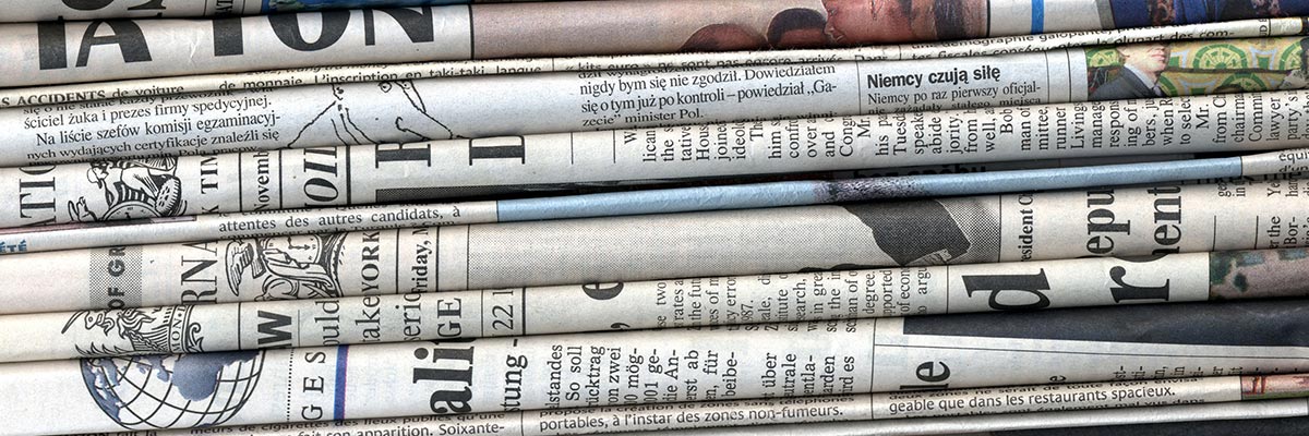 A stack of newspapers