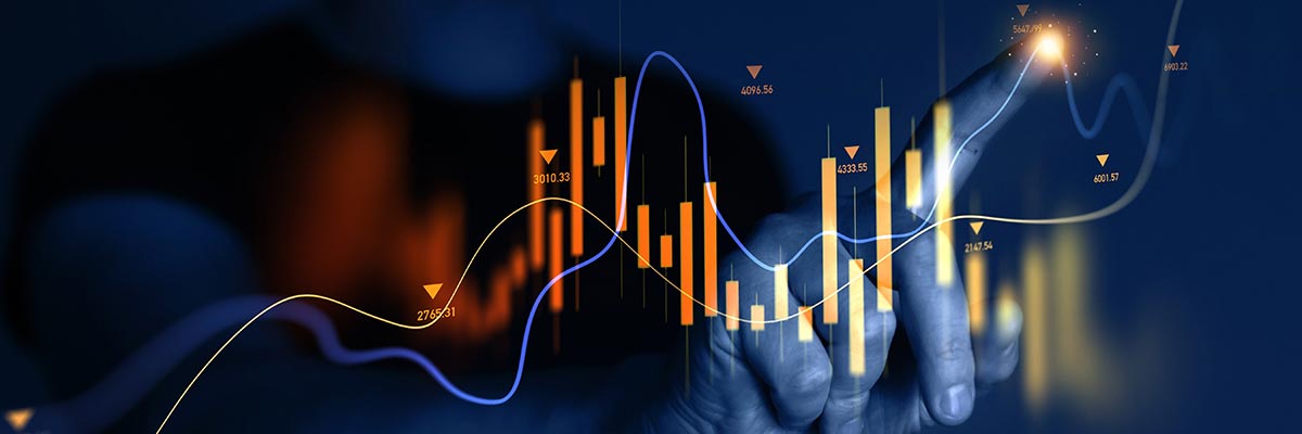 Shadowy figure of a man manipulating crypto prices