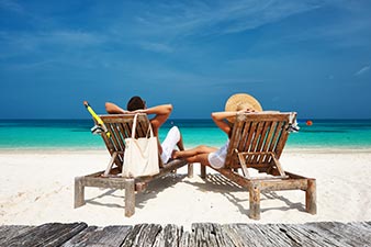 Couple relaxing at the beach